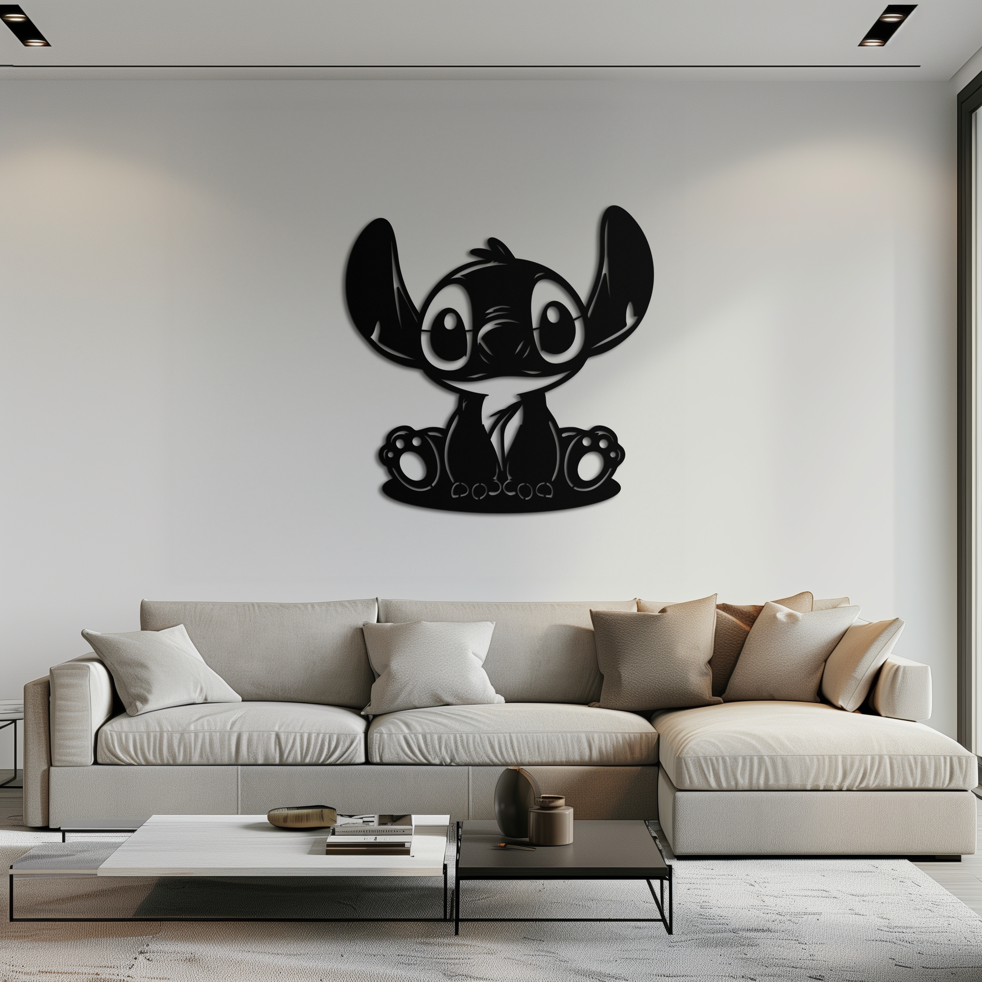 Cute Stitch Character Metal Wall Art - Adorable Cartoon Silhouette Decor- KAF572 - Tampa Home & Garden Store