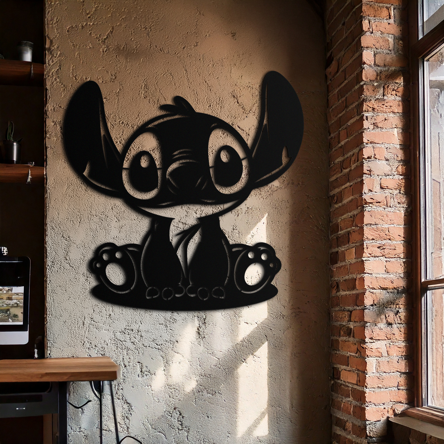 Cute Stitch Character Metal Wall Art - Adorable Cartoon Silhouette Decor- KAF572 - Tampa Home & Garden Store