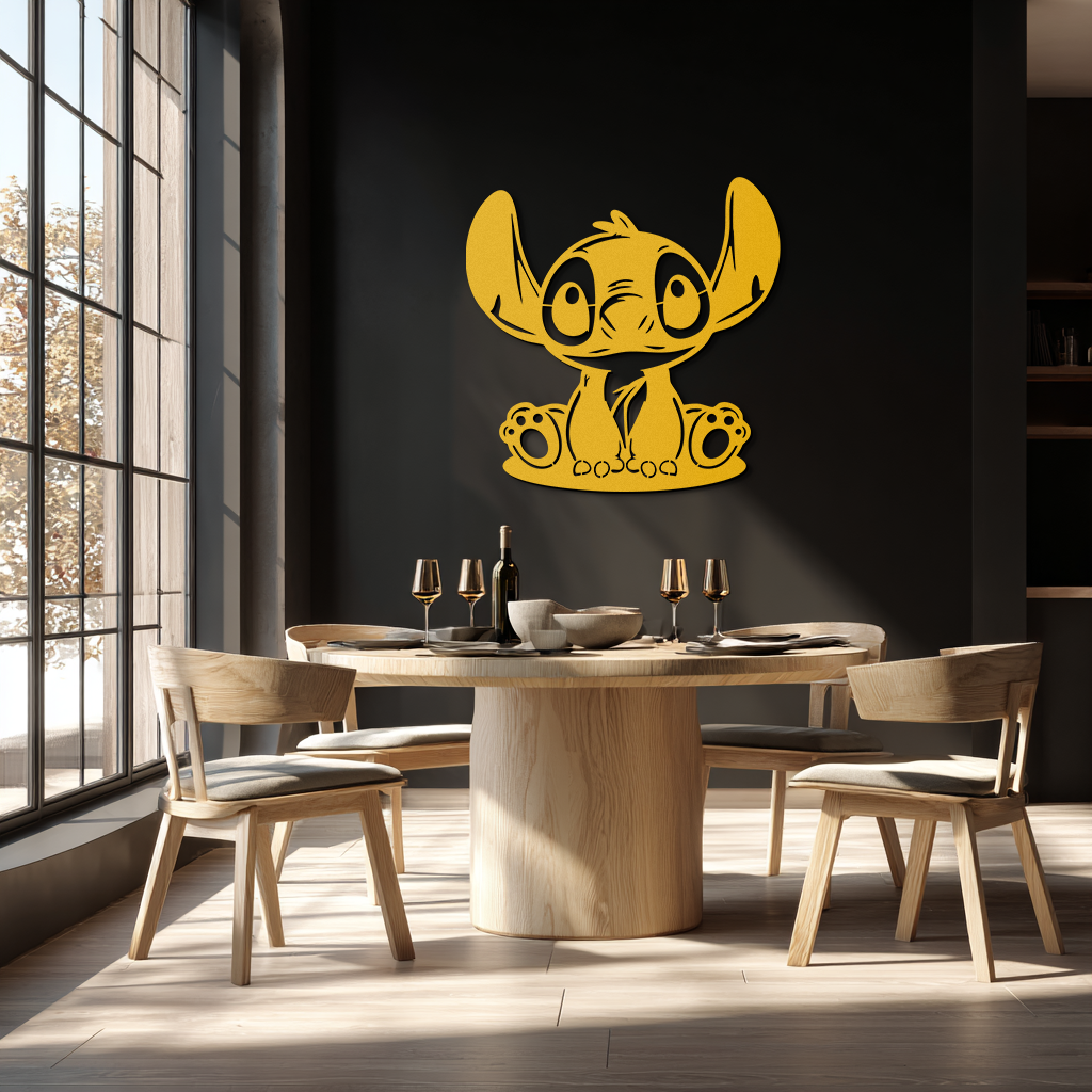 Cute Stitch Character Metal Wall Art - Adorable Cartoon Silhouette Decor- KAF572 - Tampa Home & Garden Store