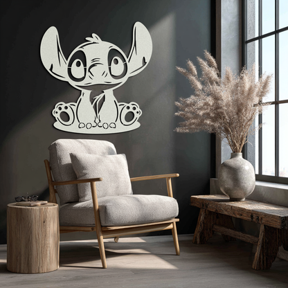 Cute Stitch Character Metal Wall Art - Adorable Cartoon Silhouette Decor- KAF572 - Tampa Home & Garden Store