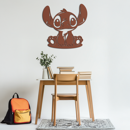 Cute Stitch Character Metal Wall Art - Adorable Cartoon Silhouette Decor- KAF572 - Tampa Home & Garden Store