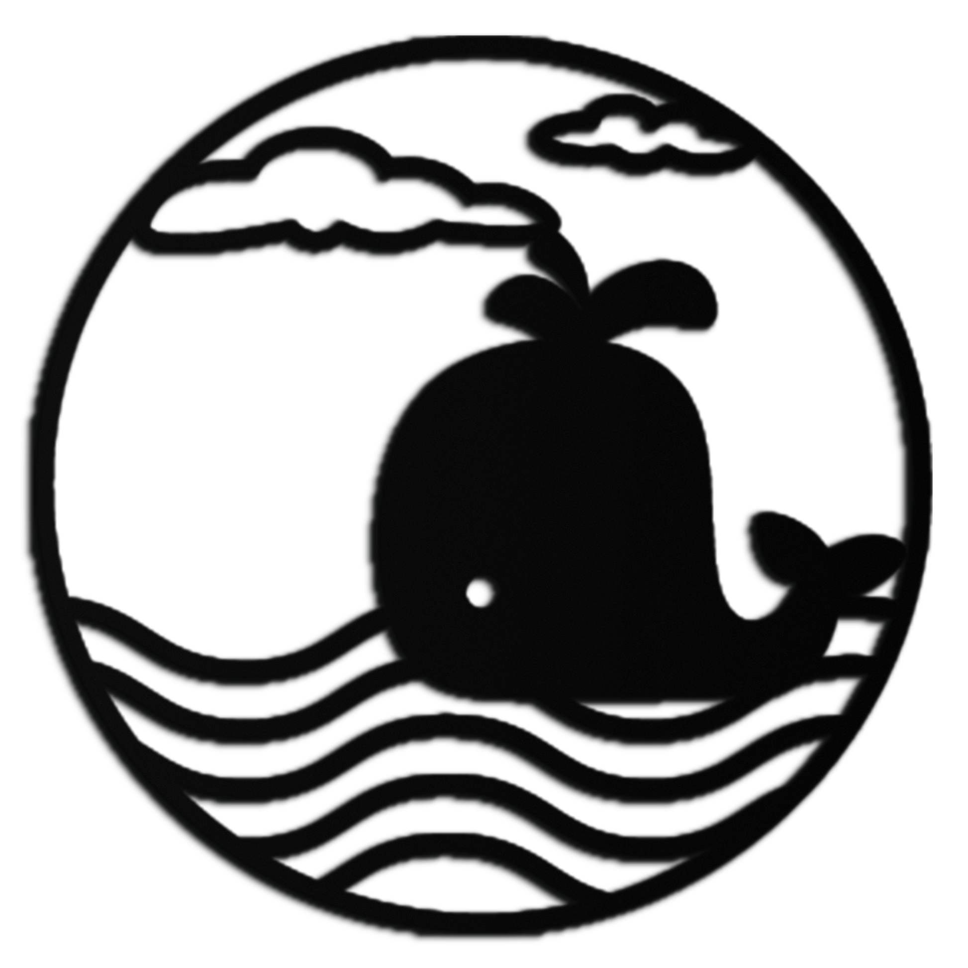 Cute Whale Ocean Scene Metal Wall Art – Playful Circular Black Steel Decor for Kids Rooms, Nurseries, and Coastal Interiors- KAF443 - Tampa Home & Garden Store