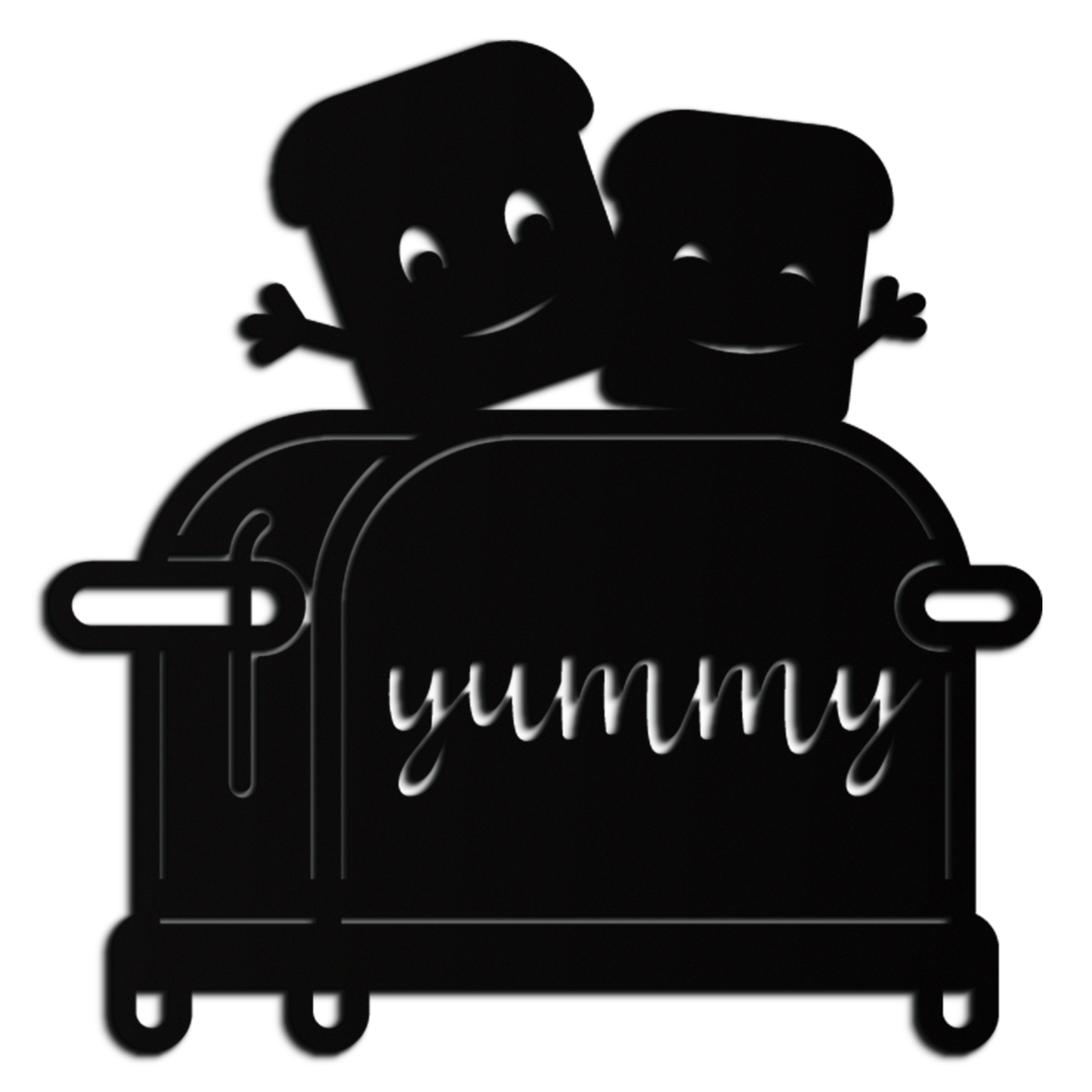 Cute Yummy Toast Metal Wall Art – Playful Kitchen Decor with Smiling Toast Characters on Toaster for Modern Home- KAF412 - Tampa Home & Garden Store