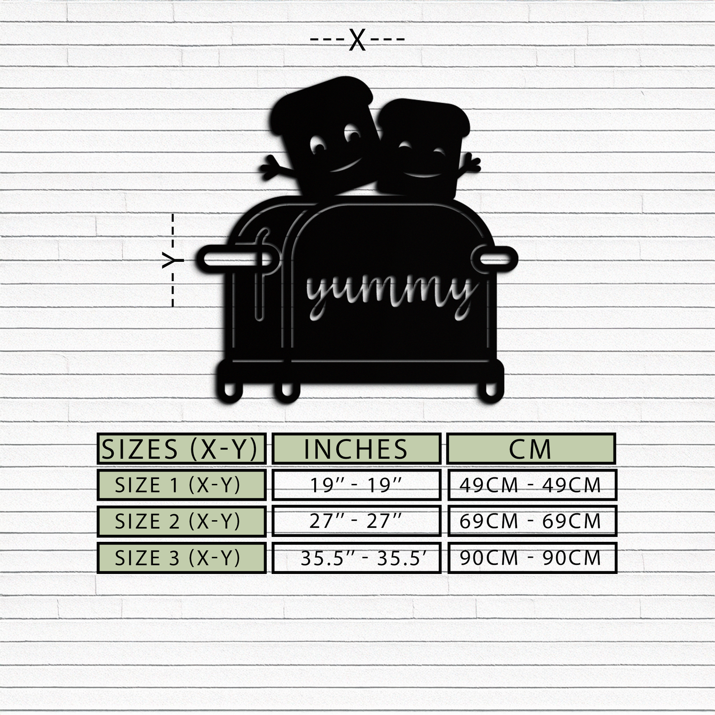 Cute Yummy Toast Metal Wall Art – Playful Kitchen Decor with Smiling Toast Characters on Toaster for Modern Home- KAF412 - Tampa Home & Garden Store