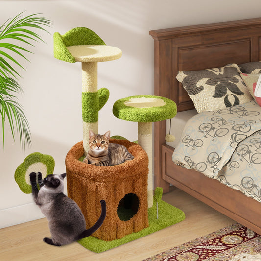 Cute Cat Tree Indoor Pet Jungle Activity Center-Green - Tampa Home & Garden Store