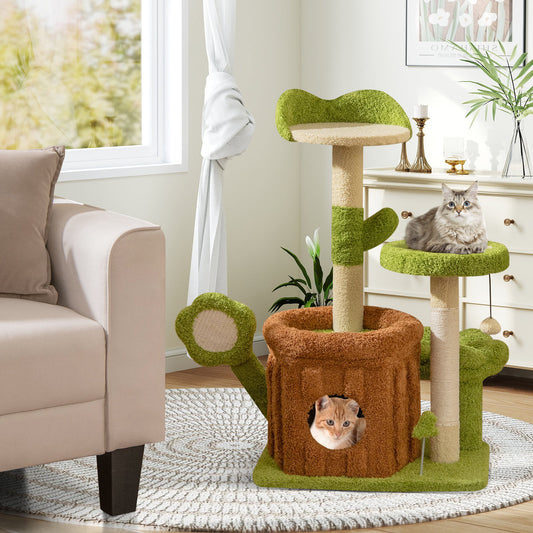 Cute Cat Tree Indoor Pet Jungle Activity Center-Green - Tampa Home & Garden Store