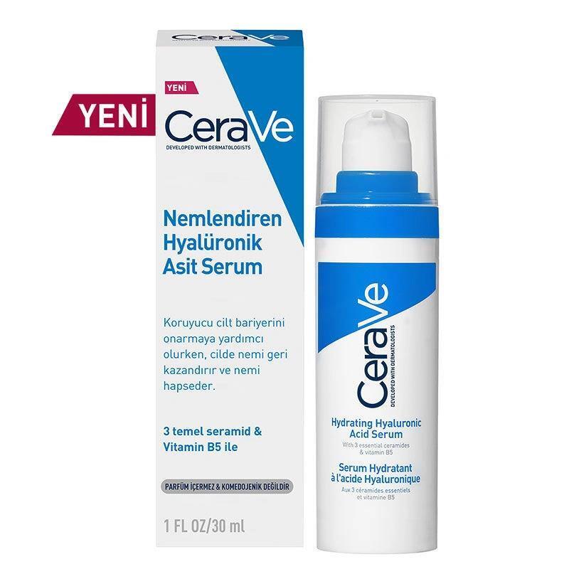 Cerave Hydrating Hyaluronic Acid Serum bottle with pump, blue and white packaging, 30 ml on Tampa Home & Garden Store
