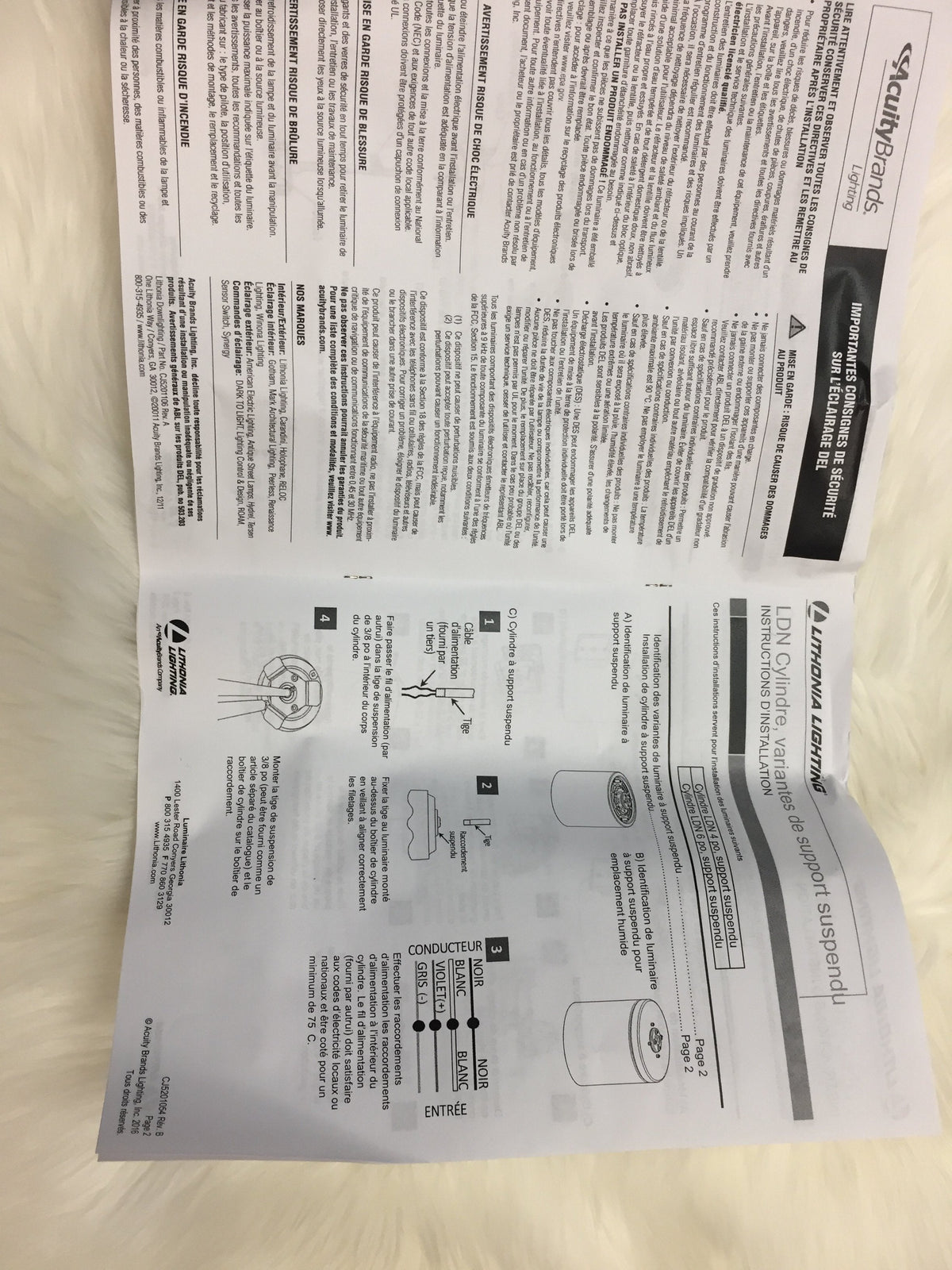 Ceiling light instruction sheet for Lithonia Lighting LDN4CYL 30/20 LO4AR LD MVOLT EZ10 PM DBL on Tampa Home & Garden Store
