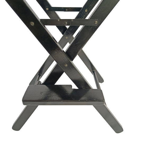 Chaise de réalisateur Casual Home, cadre noir/toile noire, convient aux adultes, pliable, 2 pièces/lot, peuplier