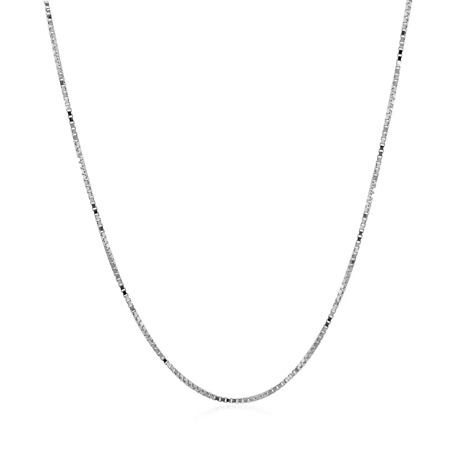 14k white gold classic box-chain necklace 0.7mm slender links on Tampa Home & Garden Store