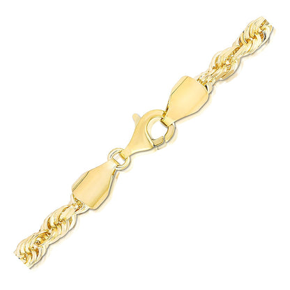 5.0mm 14k yellow gold diamond-cut rope chain necklace with lobster clasp on Tampa Home & Garden Store