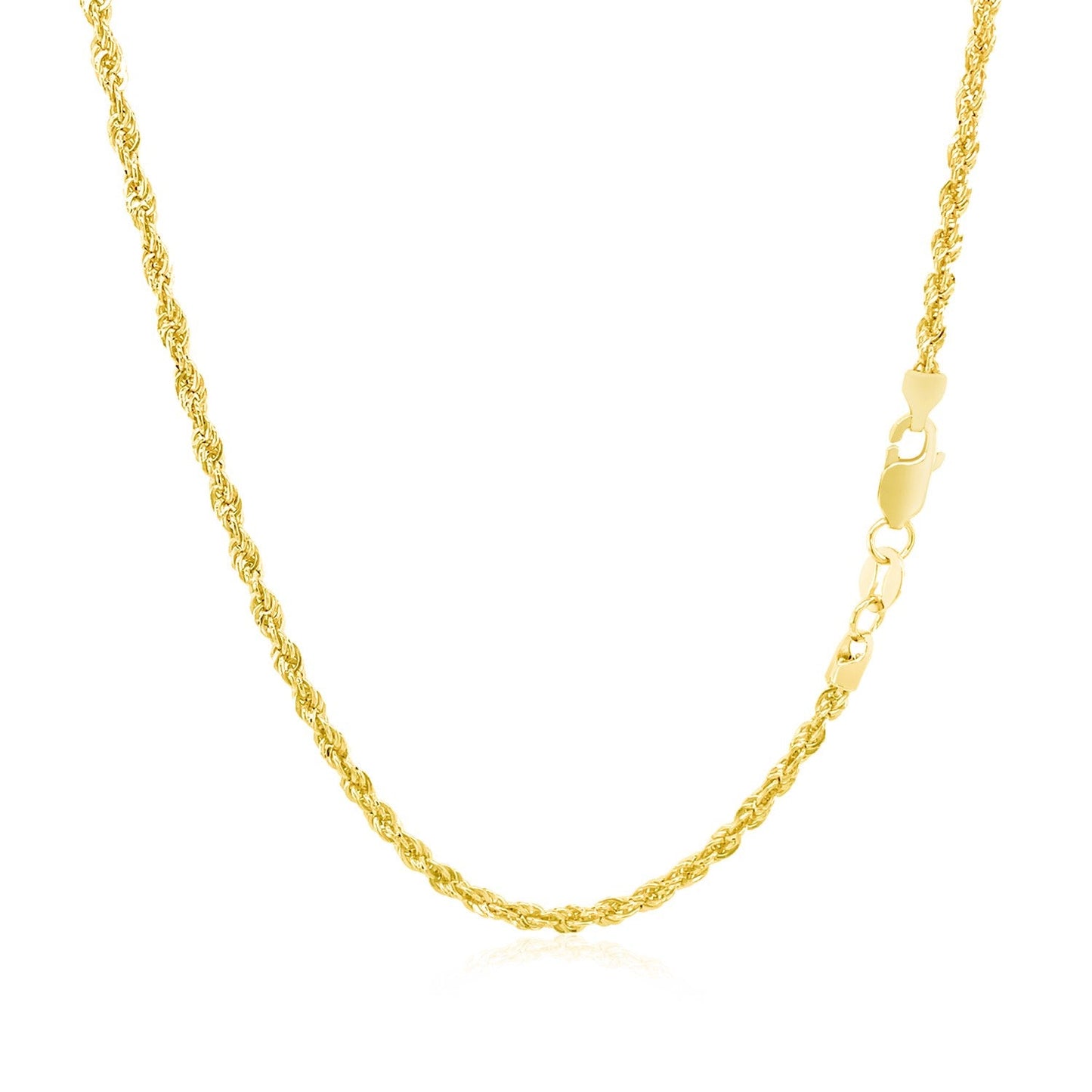 2.0mm 14k yellow gold light rope chain necklace Bids.com with lobster clasp on Tampa Home & Garden Store