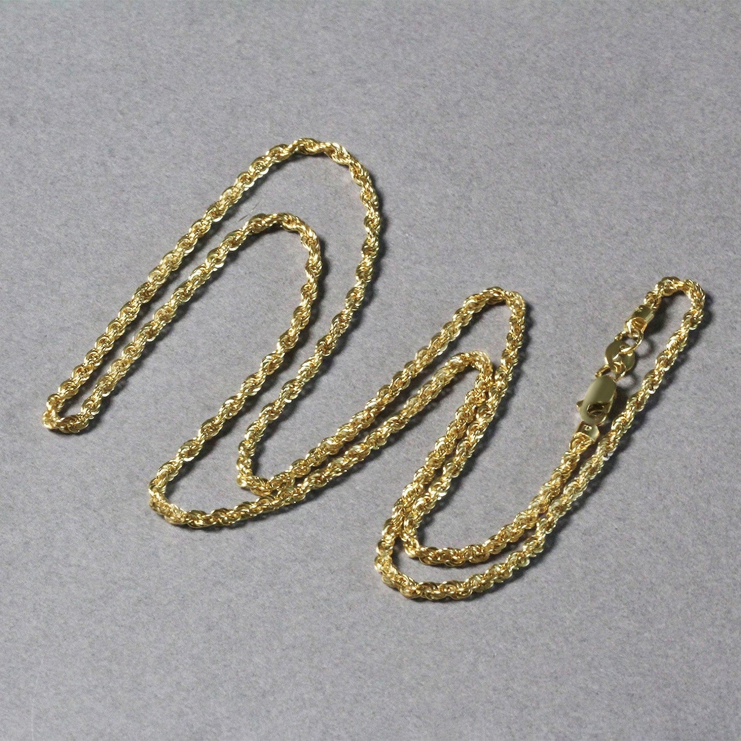 2.0mm yellow gold light rope chain necklace with lobster clasp Bids.com on Tampa Home & Garden Store
