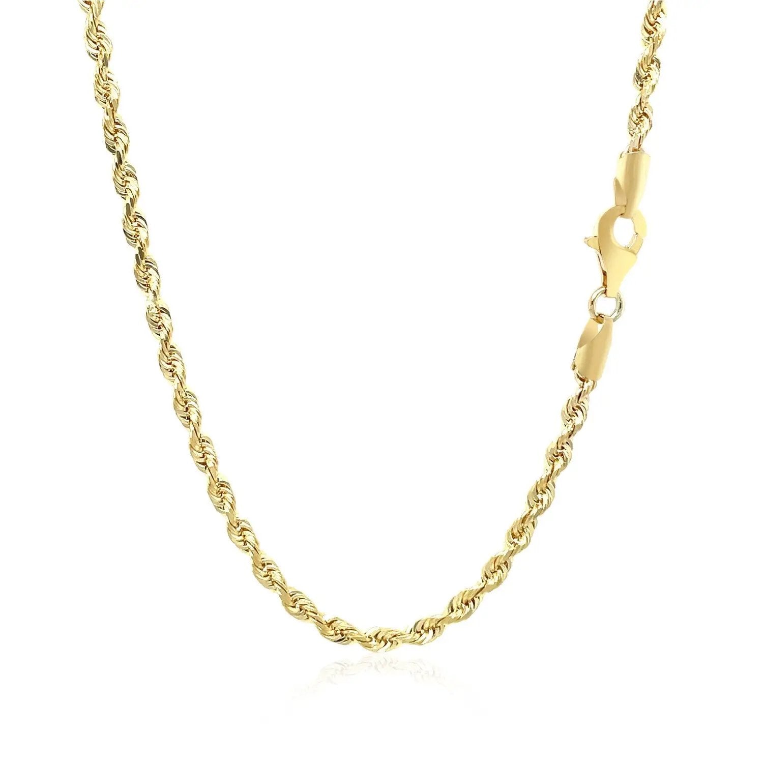 2.75mm 10k yellow gold solid diamond-cut rope chain necklace by Bids.com on Tampa Home & Garden Store