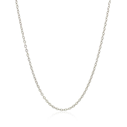 18k white gold round cable chain necklace 1.5mm by Bids.com on Tampa Home & Garden Store