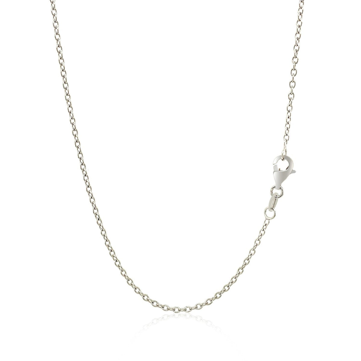 18k white gold round cable chain necklace 1.5mm with lobster clasp by Bids.com on Tampa Home & Garden Store