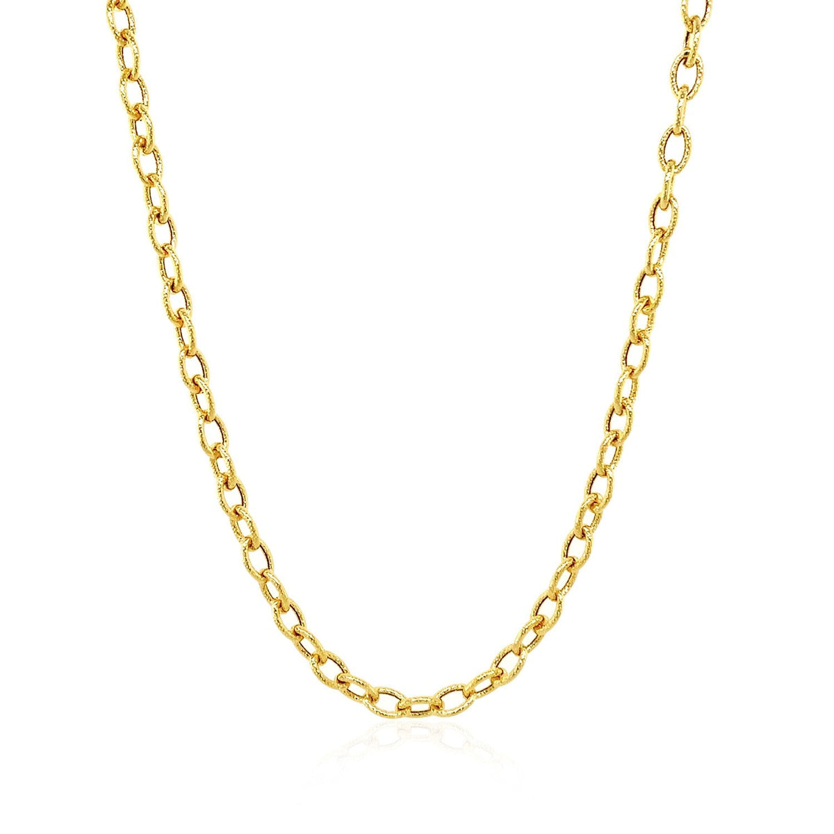 3.5mm 14k yellow gold textured link pendant chain necklace by Bids.com on Tampa Home & Garden Store