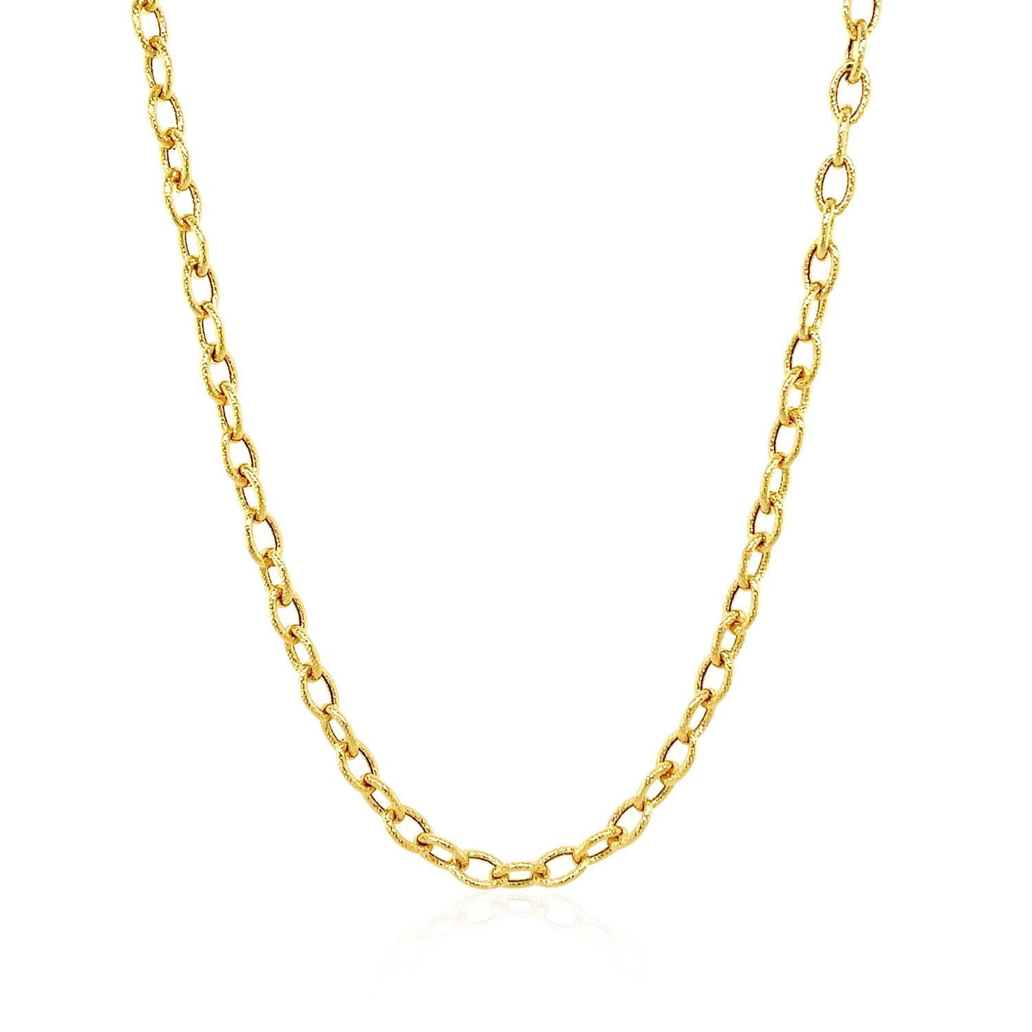 3.5mm 14k yellow gold textured link pendant chain necklace by Bids.com on Tampa Home & Garden Store