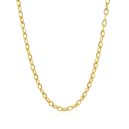 3.5mm 14k yellow gold textured link pendant chain necklace by Bids.com on Tampa Home & Garden Store