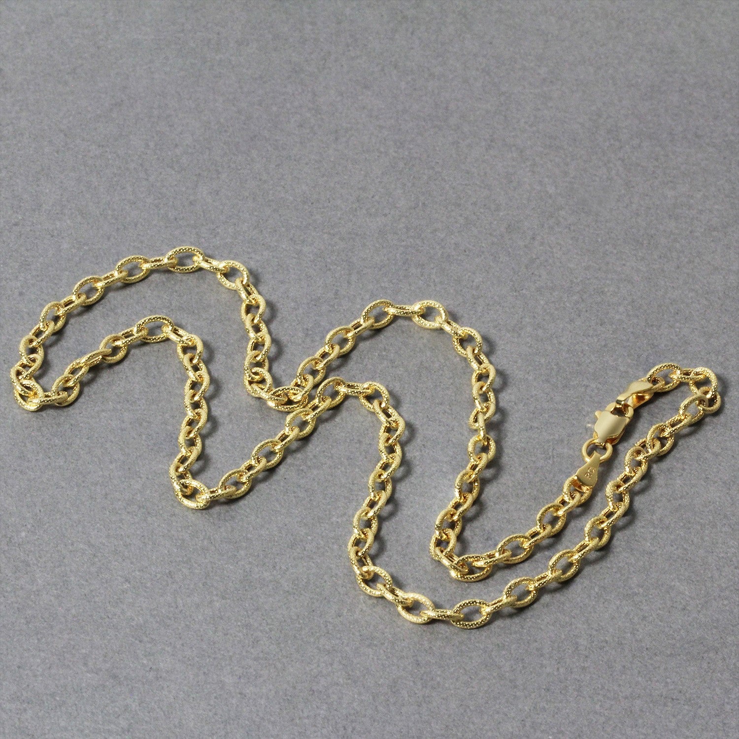 3.5mm 14k yellow gold pendant chain with textured links by Bids.com on Tampa Home & Garden Store