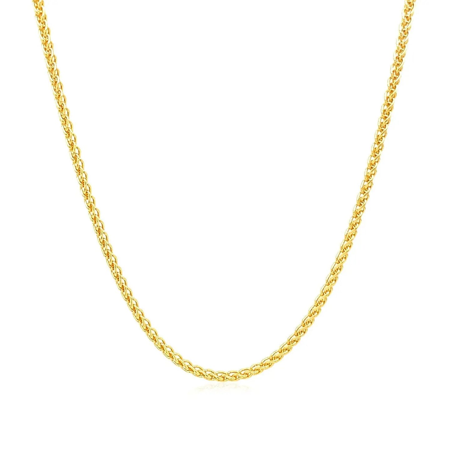 14k yellow gold round wheat chain necklace 1.5mm on Tampa Home & Garden Store