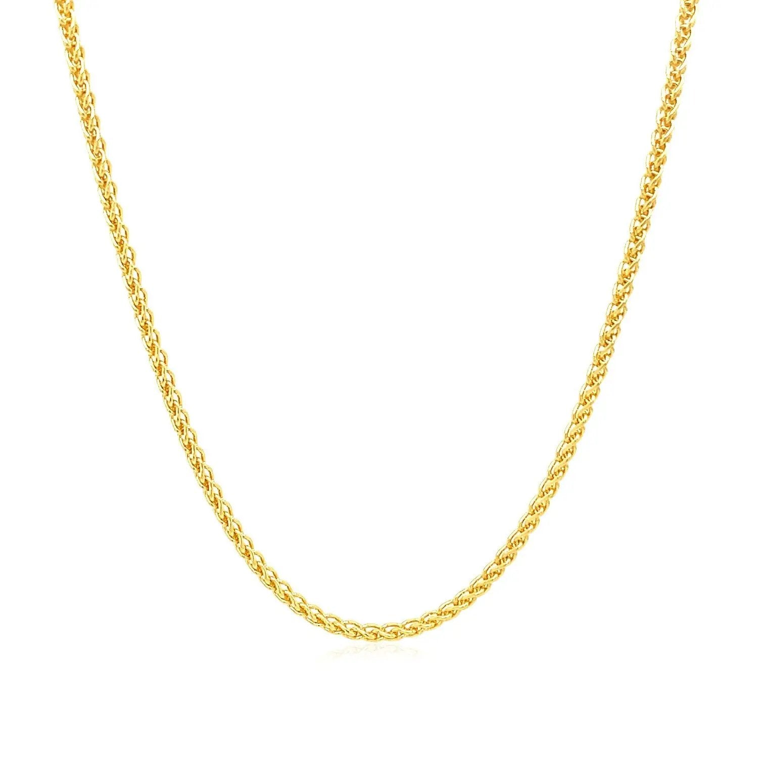 14k yellow gold round wheat chain necklace 1.5mm on Tampa Home & Garden Store