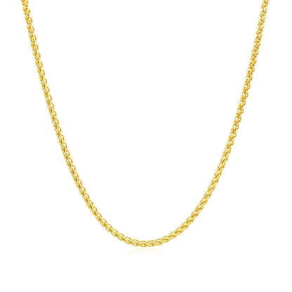 14k yellow gold round wheat chain necklace 1.5mm on Tampa Home & Garden Store