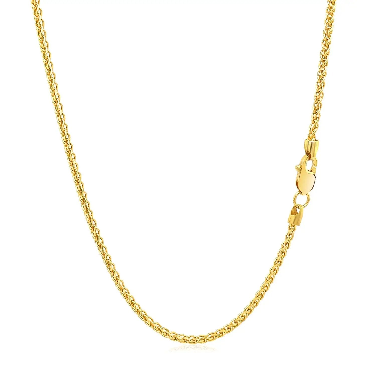 14k yellow gold round wheat chain necklace 1.5mm with lobster clasp Bids.com on Tampa Home & Garden Store