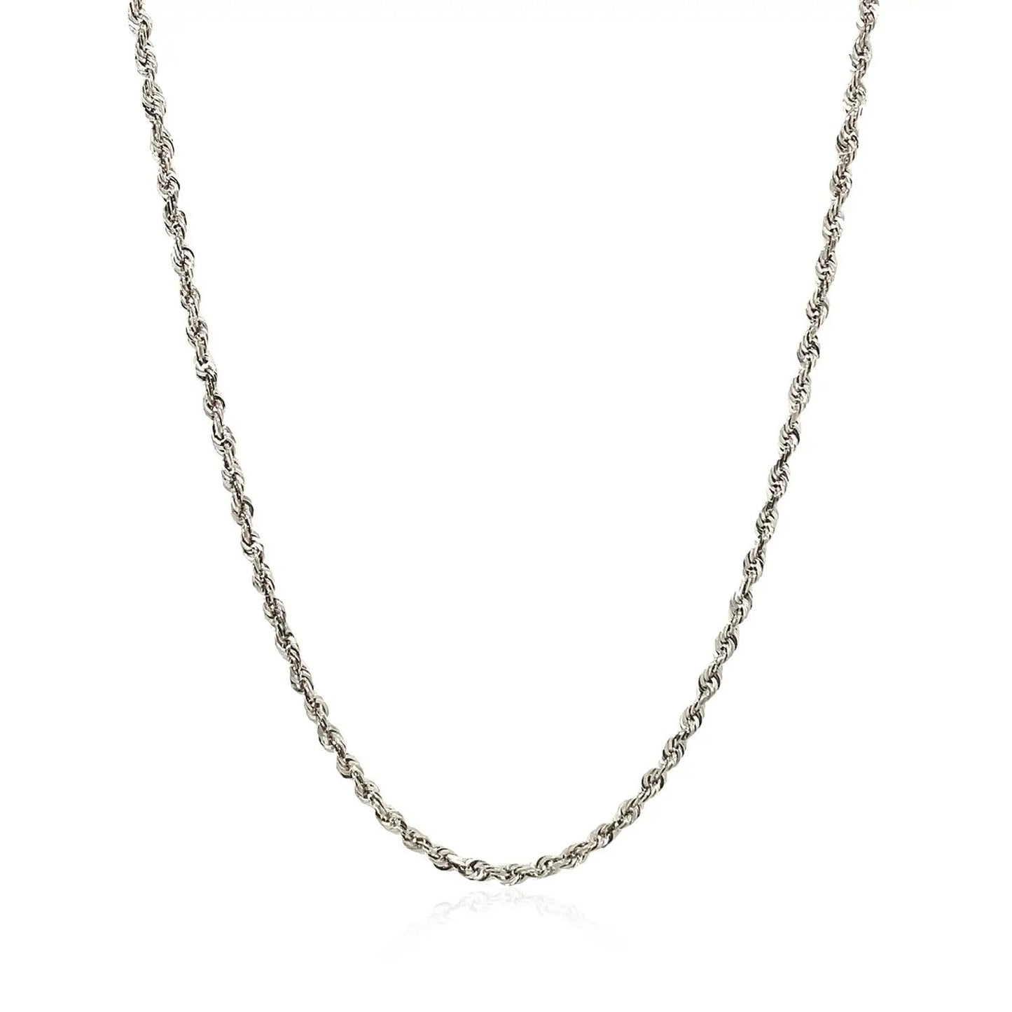 2.0mm 14k white gold solid diamond-cut rope chain necklace by Bids.com on Tampa Home & Garden Store