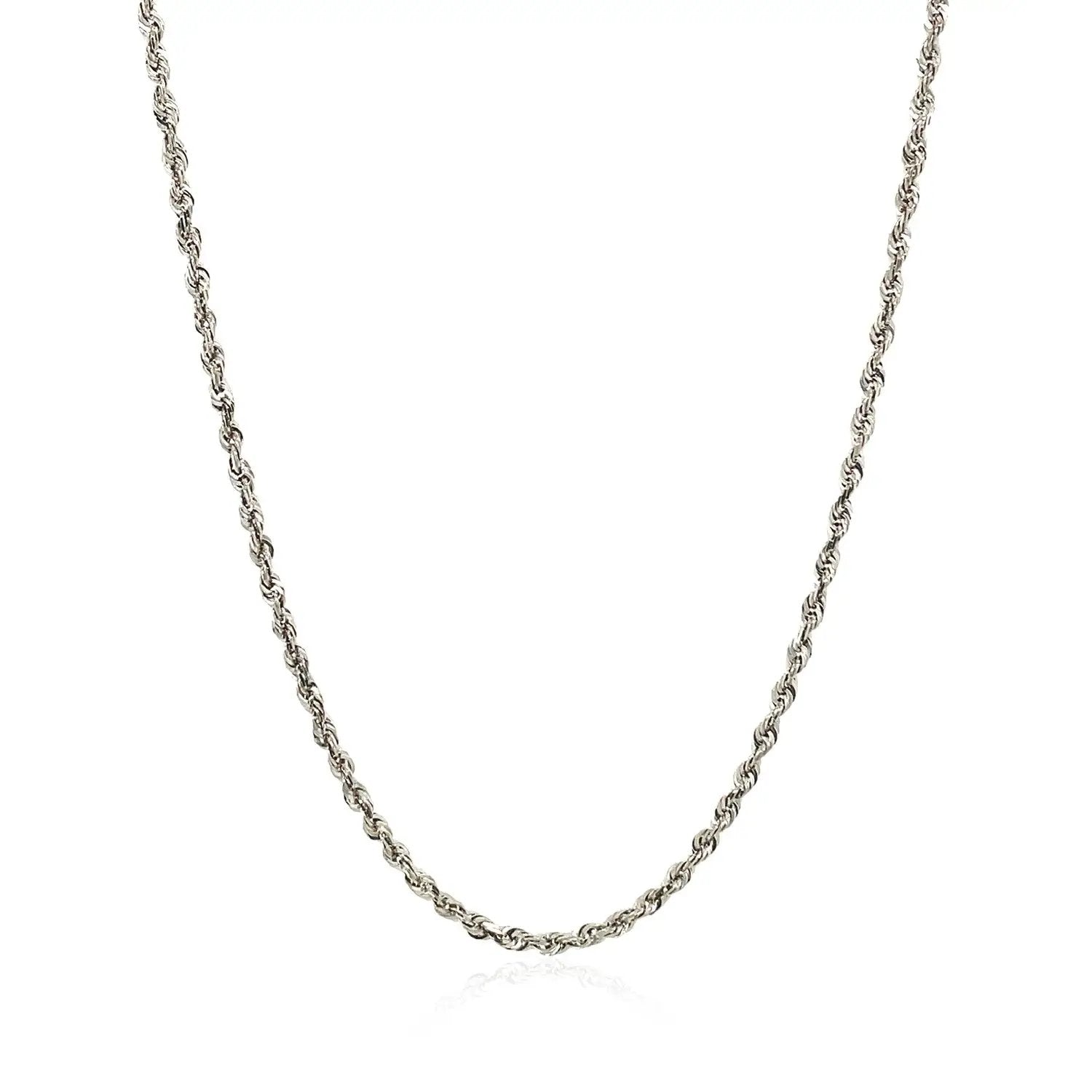 2.0mm 14k white gold solid diamond-cut rope chain necklace by Bids.com on Tampa Home & Garden Store