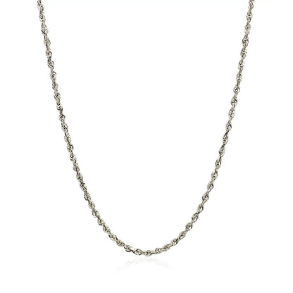2.0mm 14k white gold solid diamond-cut rope chain necklace by Bids.com on Tampa Home & Garden Store