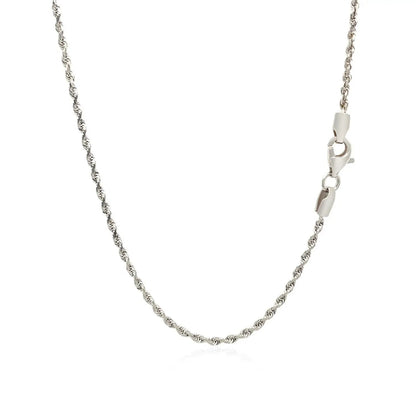 Necklace 2.0mm 14k white gold solid diamond-cut rope chain with lobster clasp Bids.com on Tampa Home & Garden Store