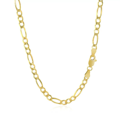 3.8mm 14k yellow gold solid Figaro chain necklace with lobster clasp on Tampa Home & Garden Store