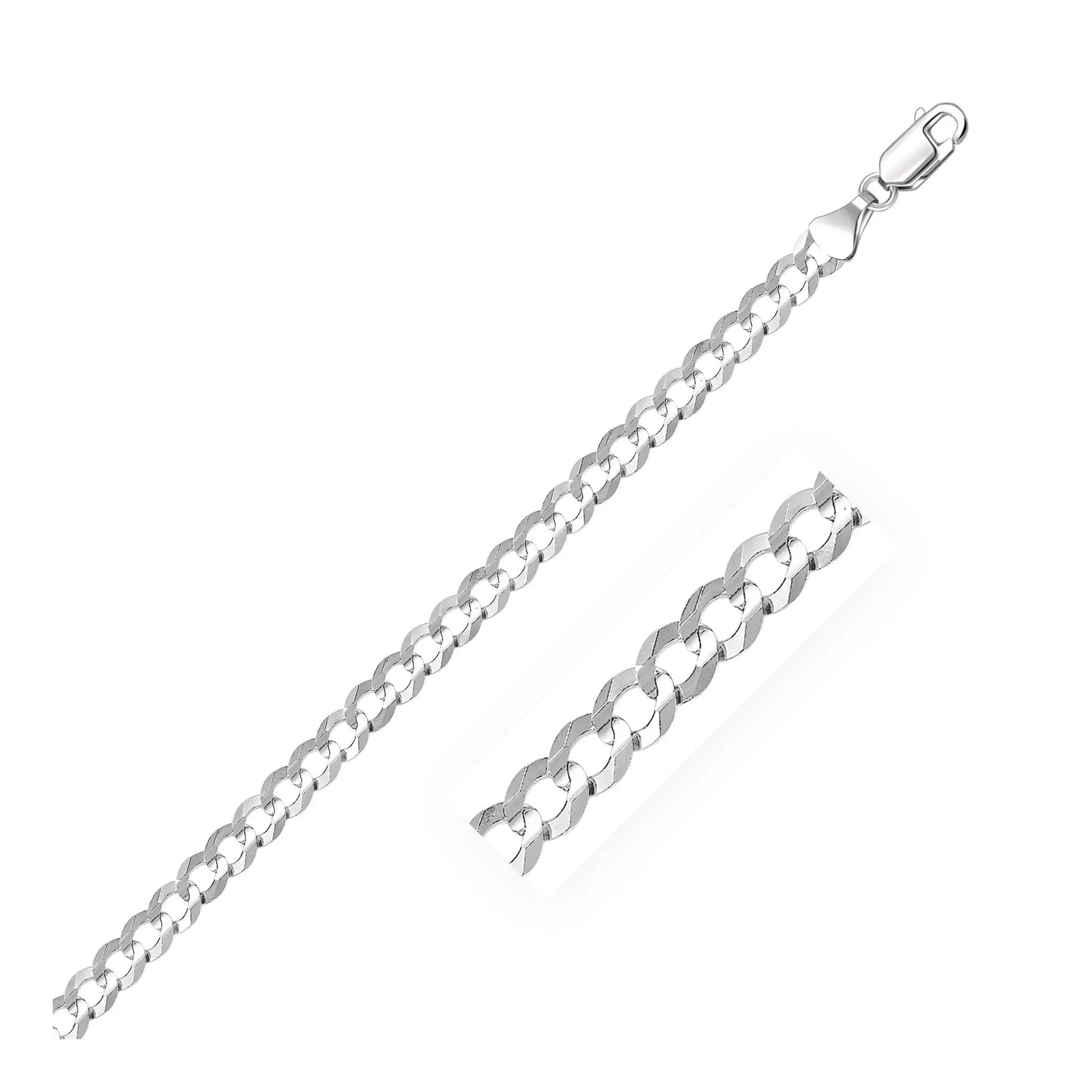 4.7mm 14k white gold solid curb chain necklace by Bids.com with lobster clasp on Tampa Home & Garden Store