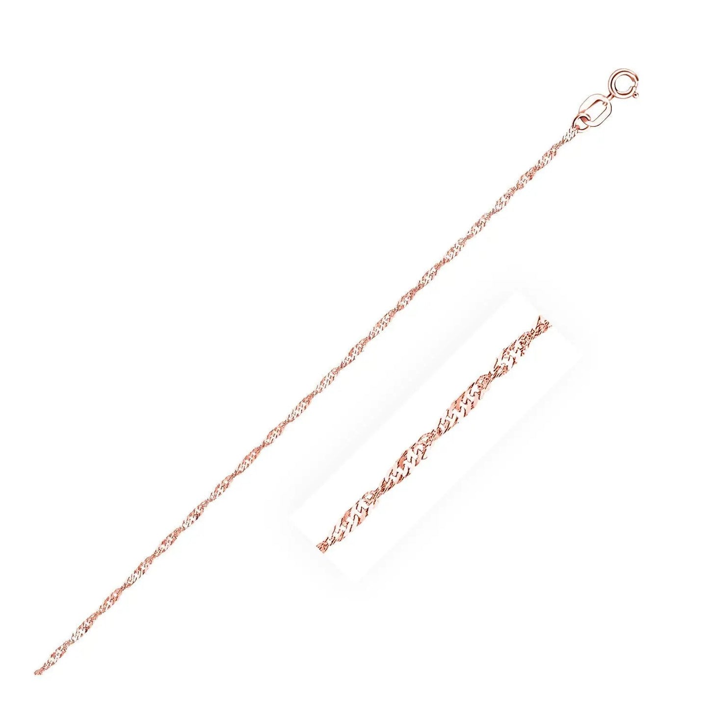 14k rose gold Singapore chain necklace 1.0mm Bids.com on Tampa Home & Garden Store