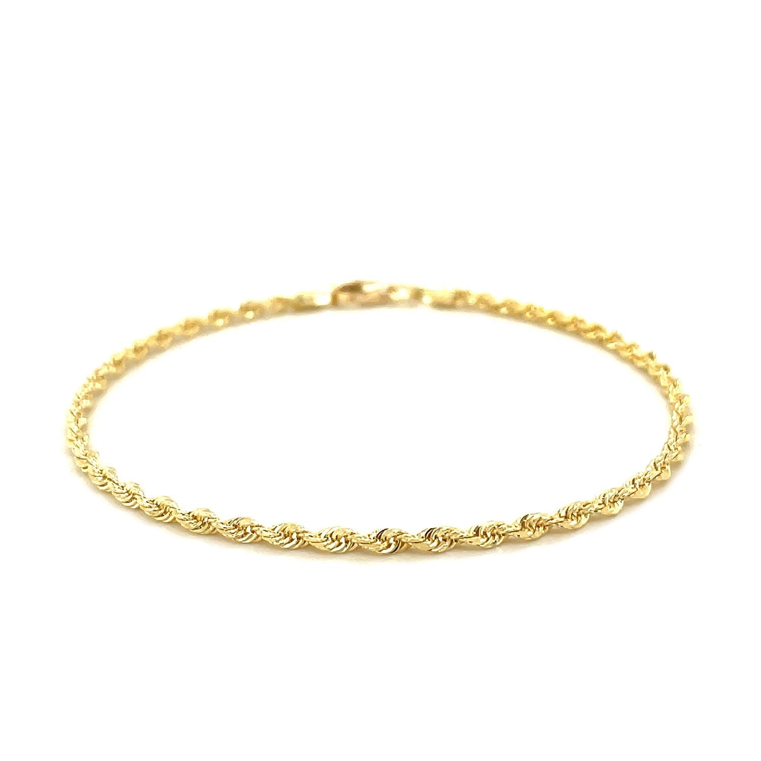 2.5mm 14k yellow gold solid diamond-cut rope bracelet by Bids.com on Tampa Home & Garden Store