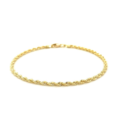 2.5mm 14k yellow gold solid diamond-cut rope bracelet by Bids.com on Tampa Home & Garden Store