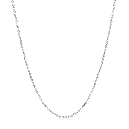 14k white gold round cable link chain necklace 1.2mm Bids.com on Tampa Home & Garden Store