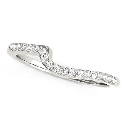 Rings 14k white gold curved design round diamond wedding band by Bids.com, 1/4 cttw on Tampa Home & Garden Store