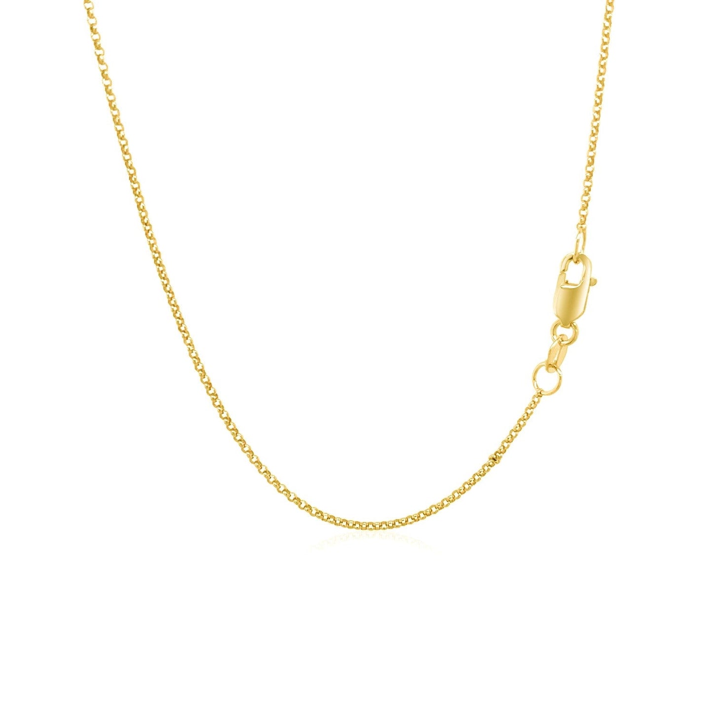 Rolo chain necklace 14k yellow gold, diamond-cut, 1.1mm, by Bids.com on Tampa Home & Garden Store