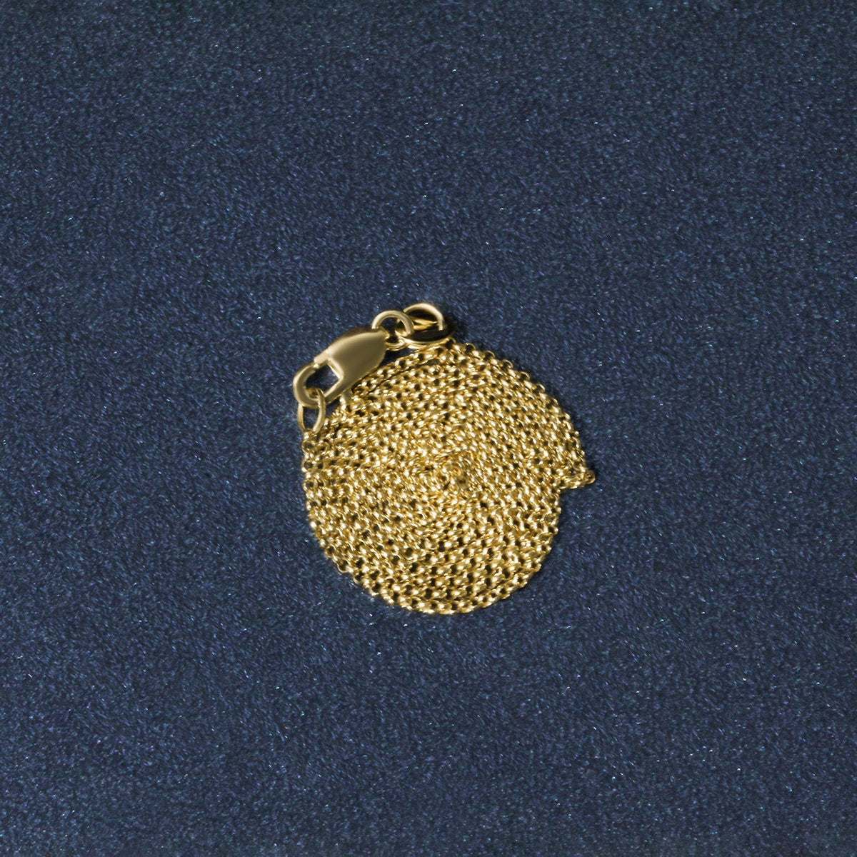 14k yellow gold diamond-cut rolo chain necklace with round disk pendant, lobster clasp on Tampa Home & Garden Store