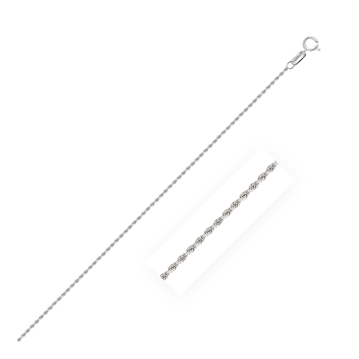 10k white gold rope chain 1.4mm necklace by Bids.com with spring ring clasp on Tampa Home & Garden Store