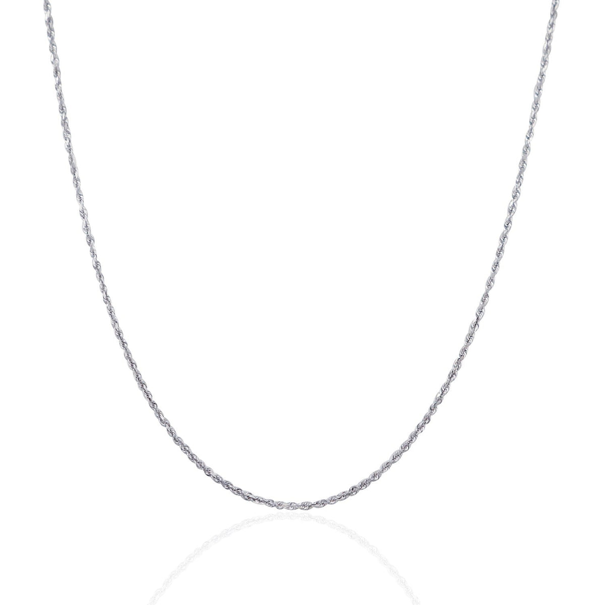 10k white gold solid diamond-cut rope chain necklace 1.4mm by Bids.com on Tampa Home & Garden Store