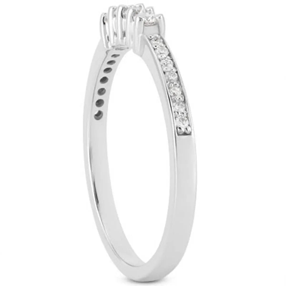 14k white gold wedding band with pave and prong set diamonds by Bids.com on Tampa Home & Garden Store
