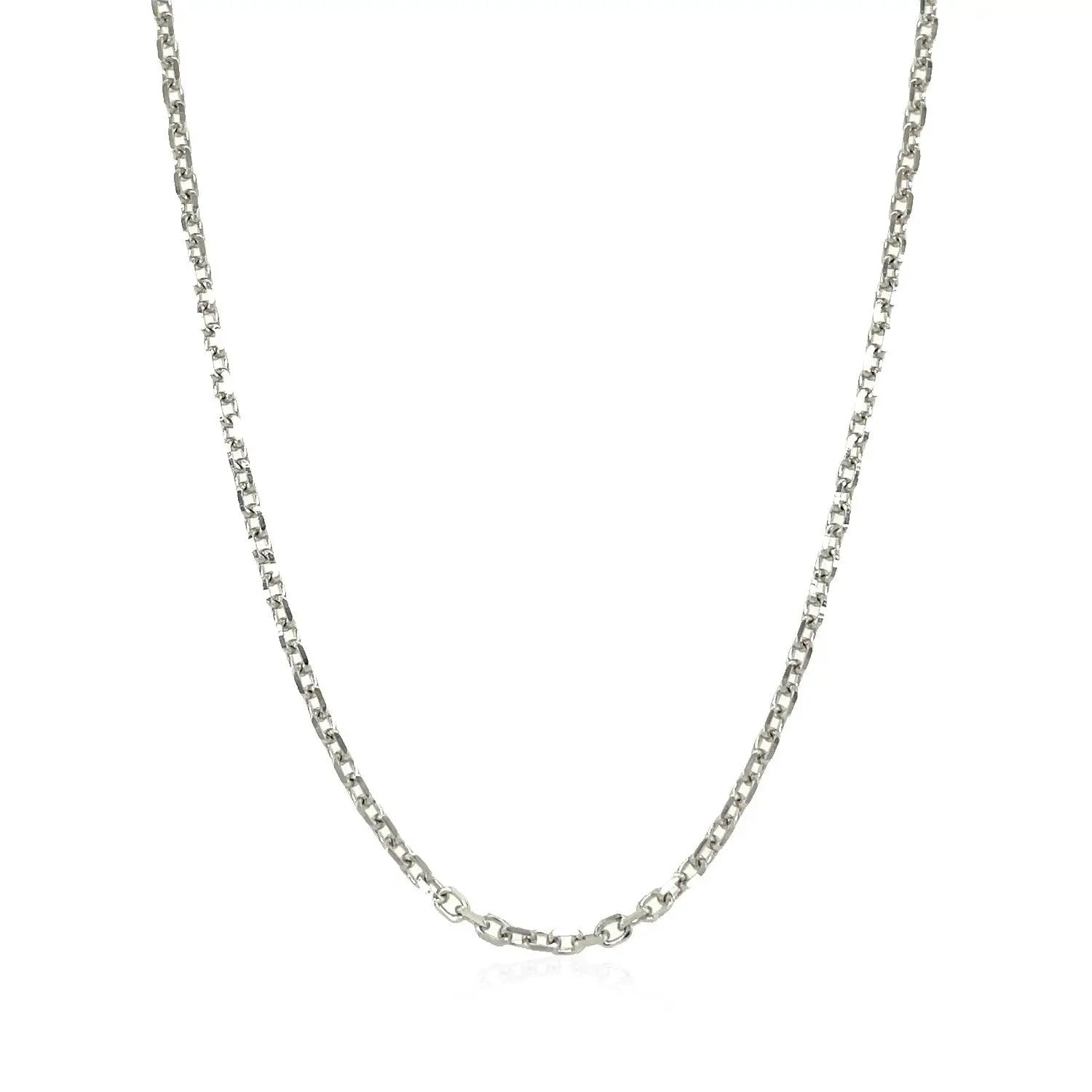 14k white gold diamond-cut cable link chain necklace 1.8mm on Tampa Home & Garden Store
