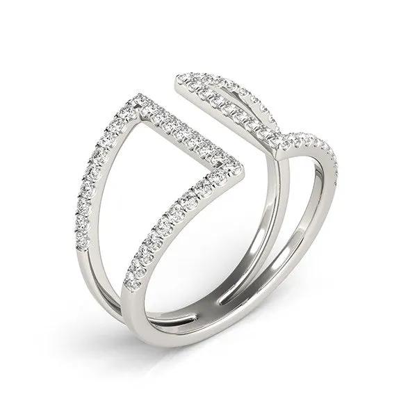 14k white gold open-style dual-band diamond ring, 1/2 cttw, Bids.com on Tampa Home & Garden Store