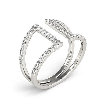 14k white gold open-style dual-band diamond ring, 1/2 cttw, Bids.com on Tampa Home & Garden Store