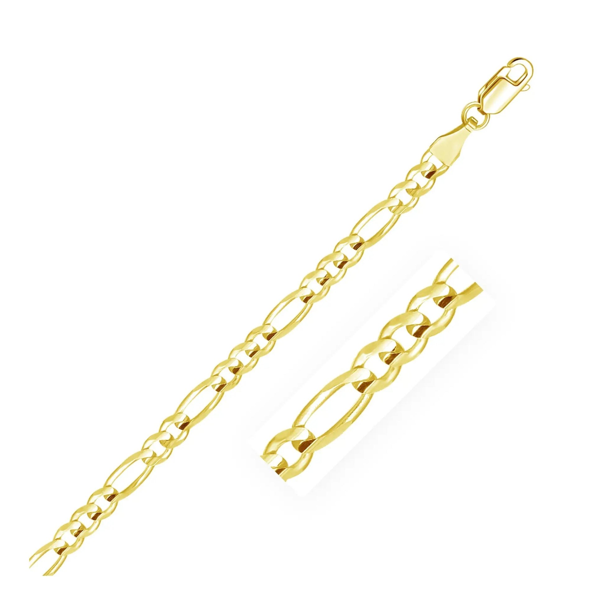 10K yellow gold solid Figaro chain necklace 4.50 mm with secure clasp on Tampa Home & Garden Store