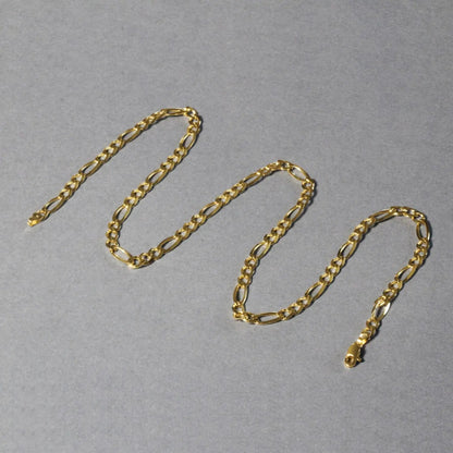 10K yellow gold solid Figaro chain necklaces, 4.50 mm, three chains on Tampa Home & Garden Store