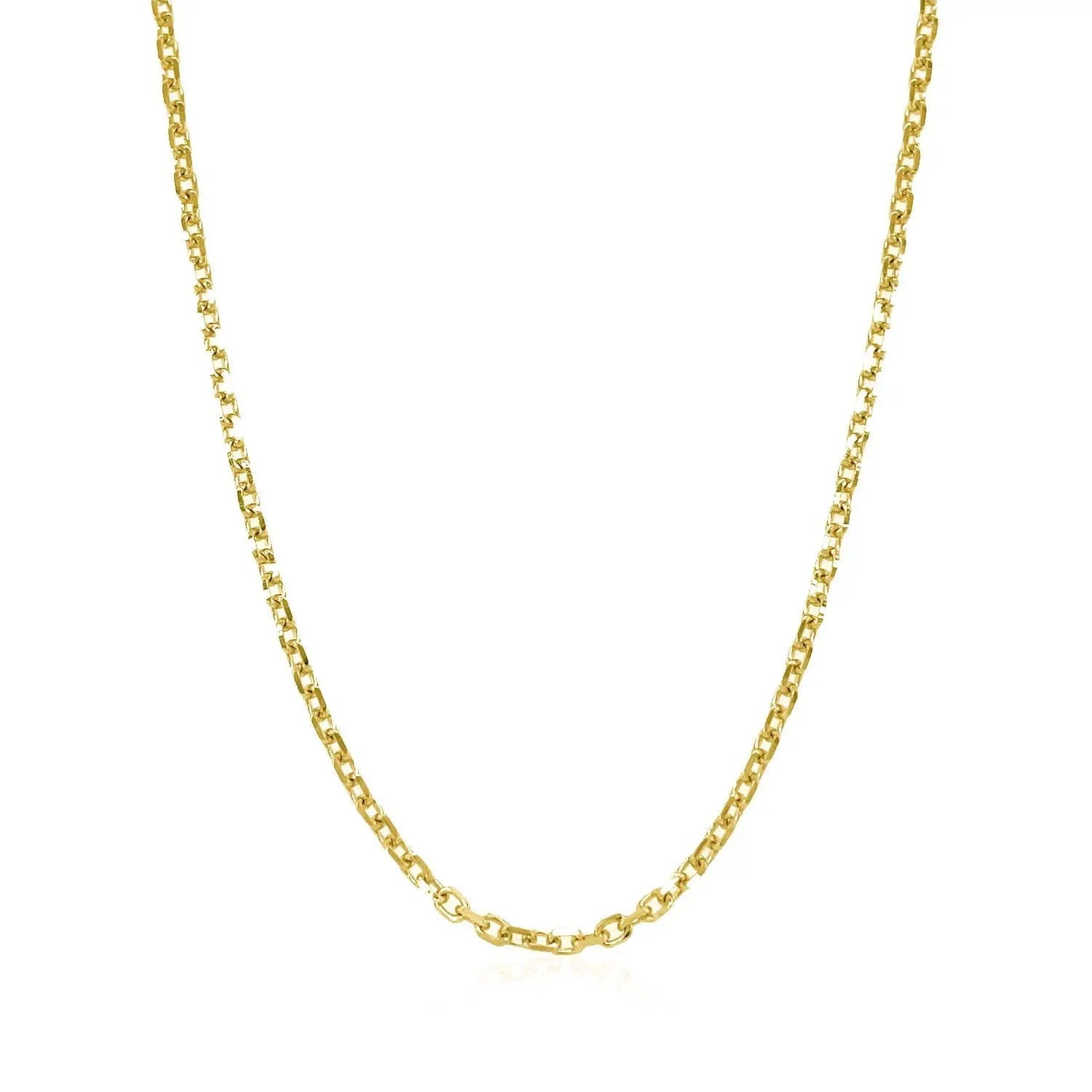 14k Yellow Gold Diamond Cut Cable Link Chain Necklace 1.8mm by Bids.com on Tampa Home & Garden Store